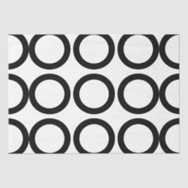 Papel De Seda Padrão Geométrico do Círculo Negro e Branco