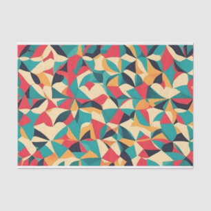 Papel De Seda Padrão Geométrico do Estilo Retro abstrato - Teal,