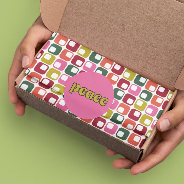 Papel De Seda Padrão Geométrico dos Quadrados Retro Brilhantes (Criador carregado)