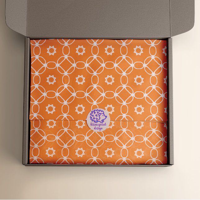 Papel De Seda Padrão Geométrico Moderno Branco E Laranja Na moda (Criador carregado)