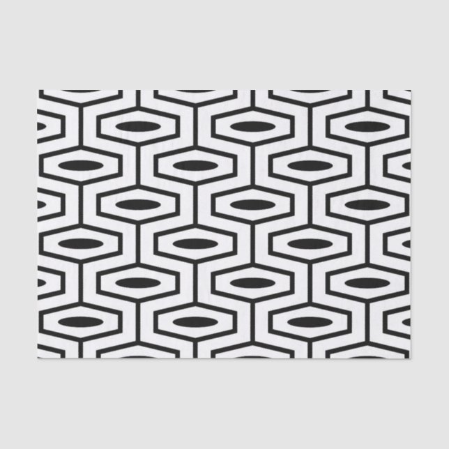 Papel De Seda Padrão Geométrico Moderno do meio século (Frente )