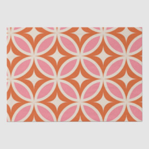 Papel De Seda Padrão geométrico moderno do meio século cor-de-ro