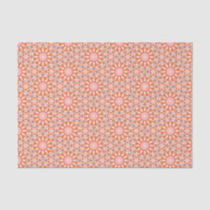 Papel De Seda Padrão Geométrico Moderno Elegante Laranja e Rosa