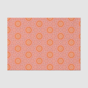 Papel De Seda Padrão Geométrico Moderno Elegante Laranja e Rosa