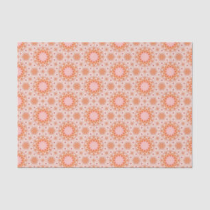 Papel De Seda Padrão Geométrico Moderno Elegante Laranja e Rosa