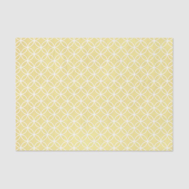 Papel De Seda Padrão Geométrico Moderno Pastel Solarenga Amarelo (Frente )