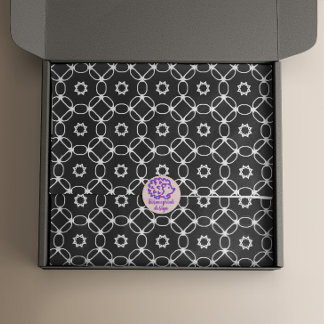 Papel De Seda Padrão Geométrico Moderno, Preto E Branco