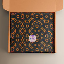 Padrão Geométrico Moderno, Preto-Na moda, Laranja