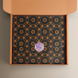 Papel De Seda Padrão Geométrico Moderno, Preto-Na moda, Laranja