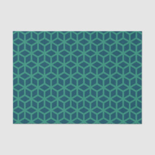 Papel De Seda Padrão Geométrico na moda Dark Teal