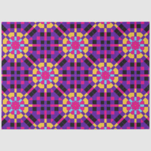 Papel De Seda Padrão Geométrico na moda Trendy Purple Mosaic