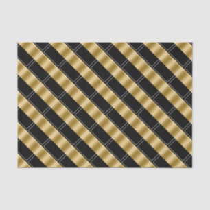 Papel De Seda Padrão Geométrico Preto e Dourado