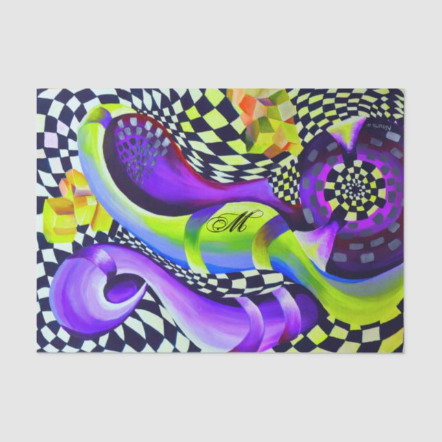 Papel De Seda Padrão Geométrico Retroativo 80 (Frente )