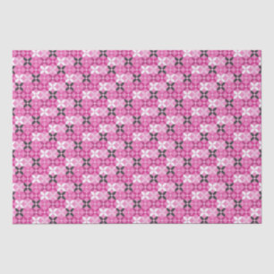 Papel De Seda Padrão geométrico rosa e preto de aniversário