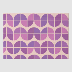Papel De Seda Padrão Geométrico Roxo Moderno de Meados do Século