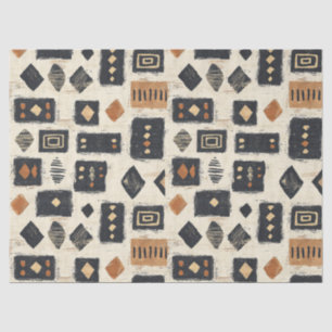 Papel De Seda Padrão Geométrico Rústico de Tecido de Barro (2)