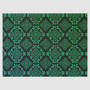 Papel De Seda Padrão Geométrico Verde / Impressão Índio