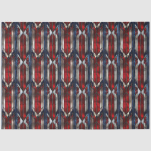 Papel De Seda Padrão Geométrico Vermelho Branco Azul Patriótico