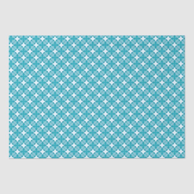 Papel De Seda Padrão Gingham de Grade e Estrelas (Frente )