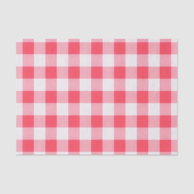 Papel De Seda Padrão GIngham rosa (Frente )
