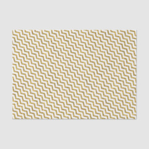 Papel De Seda Padrão Glitter Chevron Dourado Elegante em Branco