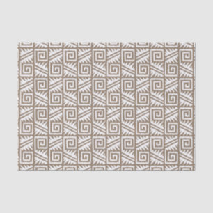 Papel De Seda Padrão Ikat Aztec - Taupe Tan e Cream