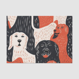 Papel De Seda Padrão ilustrado de cachorro