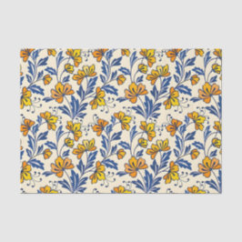 Papel De Seda Padrão Impressionante e Sem Costura de Flores e Fo