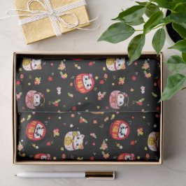 Papel De Seda padrão kawaii daruma