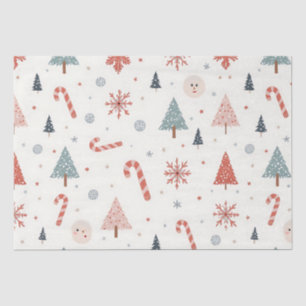 Papel De Seda Padrão Kawaii Snowflakes