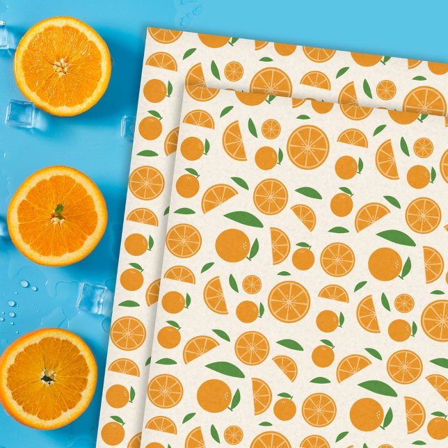 Papel De Seda Padrão Laranja (Orange Pattern Tissue Paper)