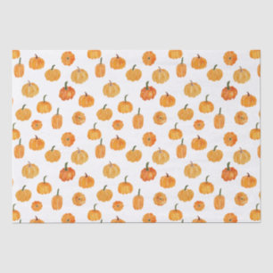 Papel De Seda Padrão Laranja Pumpkin de Aquarela