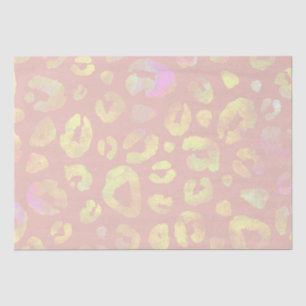Papel De Seda Padrão-leopardo metálico rosa