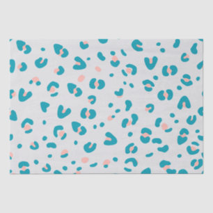 Papel De Seda Padrão-Leopardo Rosa e Azul