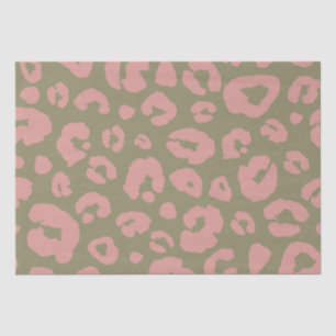 Papel De Seda Padrão-Leopardo Verde e Rosa