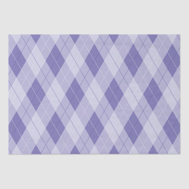 Papel De Seda Padrão Lilac Argyle Lavanda Roxo-Claro (Frente )