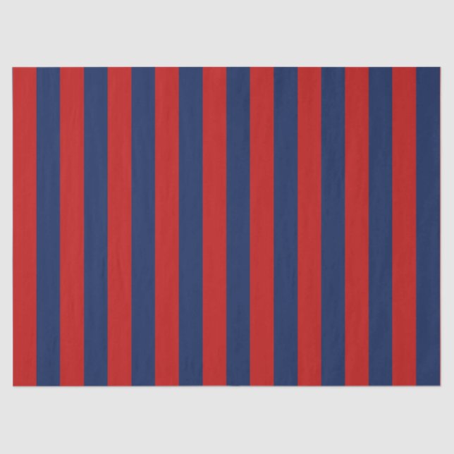 Papel De Seda Padrão Listrado Azul e Vermelho Elegante e Brilhan (Frente )