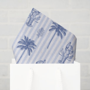 Papel De Seda Padrão Listrado Azul Marítimo Costeiro