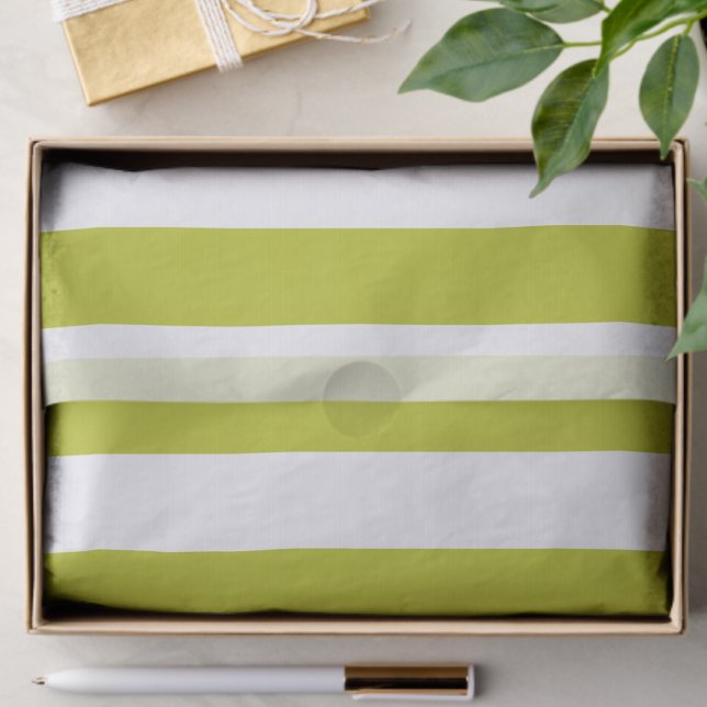 Papel De Seda Padrão Listrado de Chartreuse e Branco Elegante (Criador carregado)