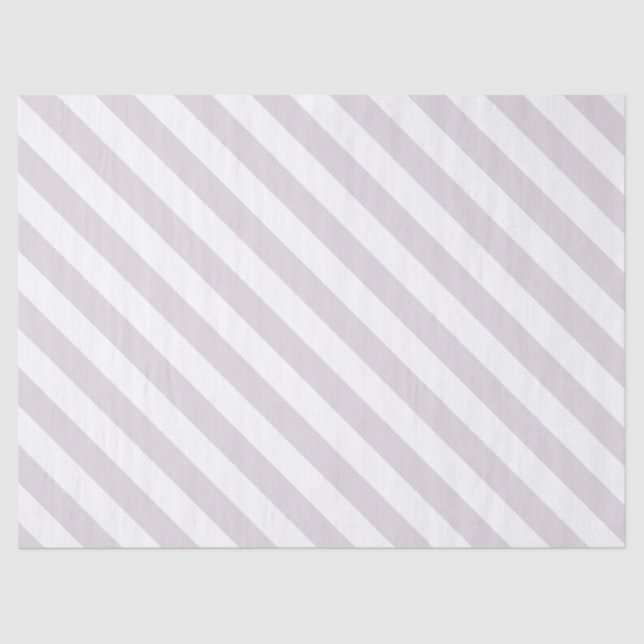 Papel De Seda Padrão Listrado de Lavanda e Branco Luz Elegante (Frente )