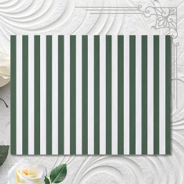 Papel De Seda Padrão Listrado Elegante em Verde Caçador e Branco