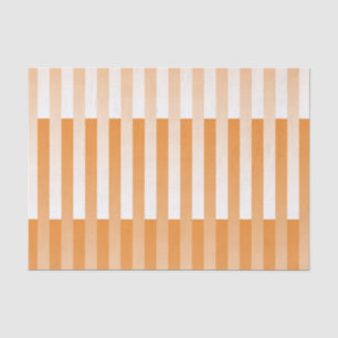 Papel De Seda Padrão Listrado Laranja Branco