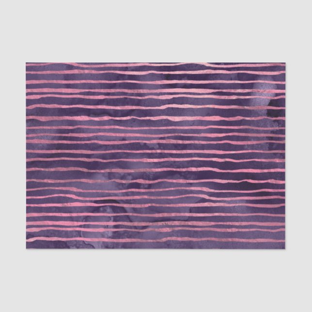 Papel De Seda Padrão Listrado Rosa e Roxo (Frente )