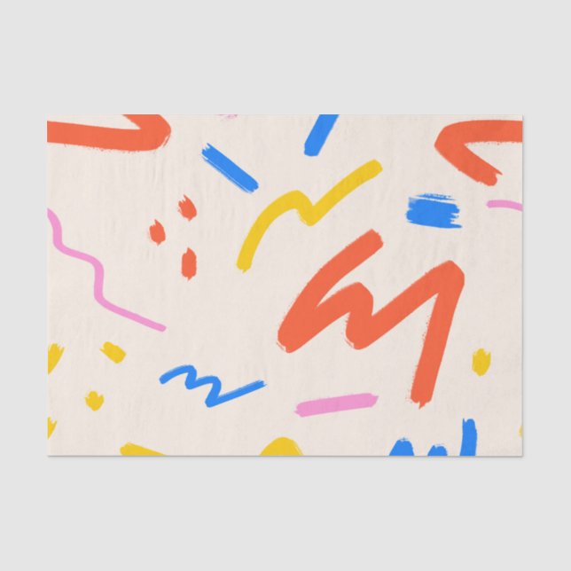 Papel De Seda padrão memphis contínuo (Frente )