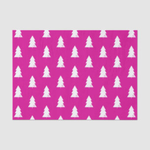 Papel De Seda Padrão Minimalista de Árvore de Natal Branco Ros