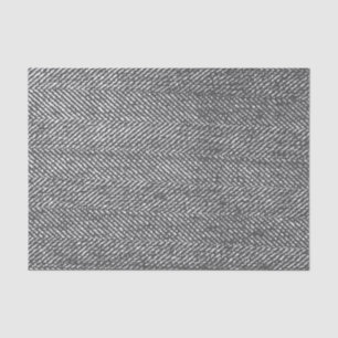 Papel De Seda Padrão Moderno da Cinza Herringbone