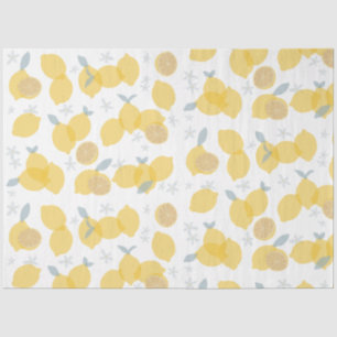 Papel De Seda Padrão moderno de limões de citrinos de Pastel