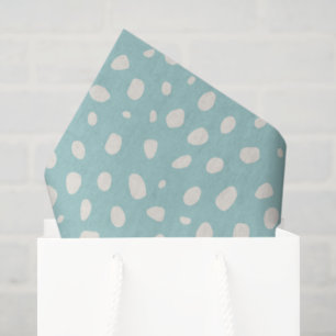 Papel De Seda Padrão moderno de manchas de Abstrato em Aqua Teal