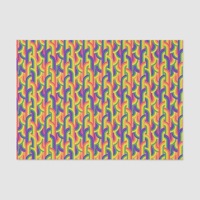 Papel De Seda Padrão moderno do arco-íris (Frente )