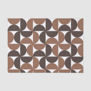 Papel De Seda Padrão Moderno do Meio século Mocha Brown